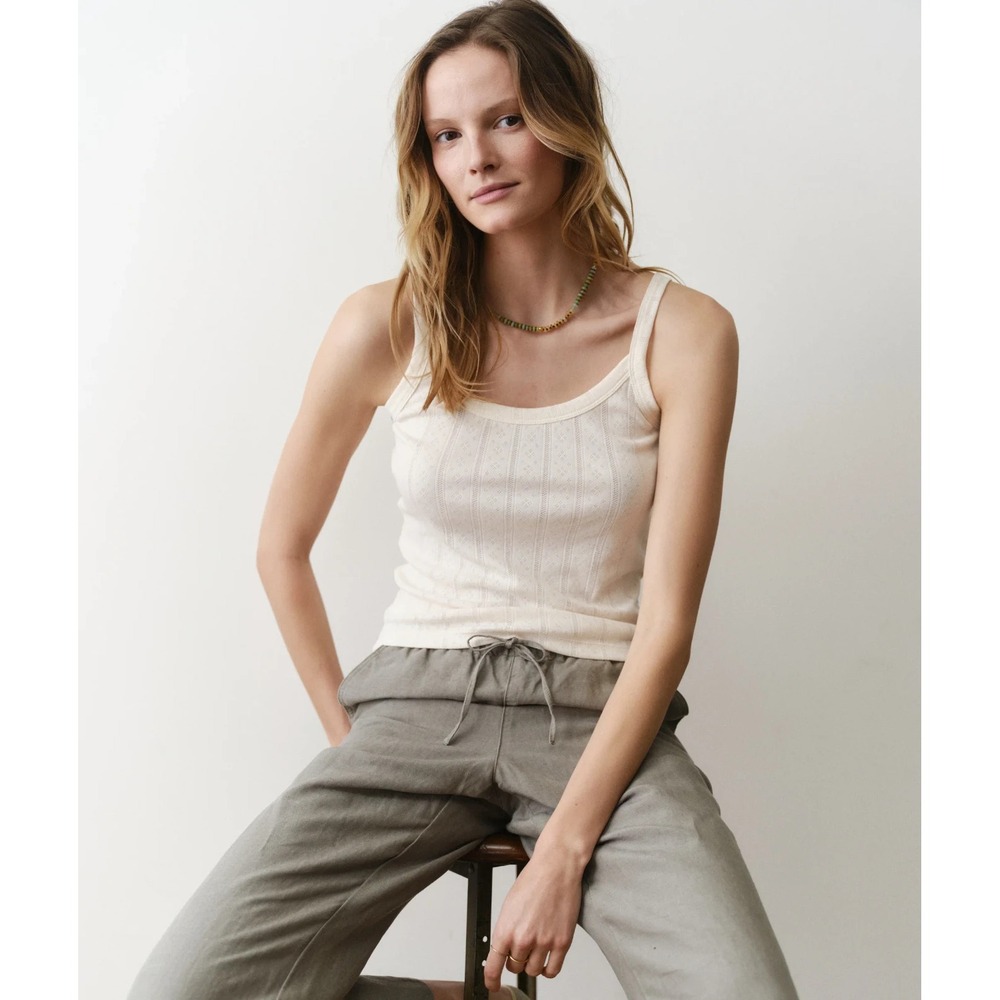 Marine Layer Lexi Pointelle Cami in Cream Size Small